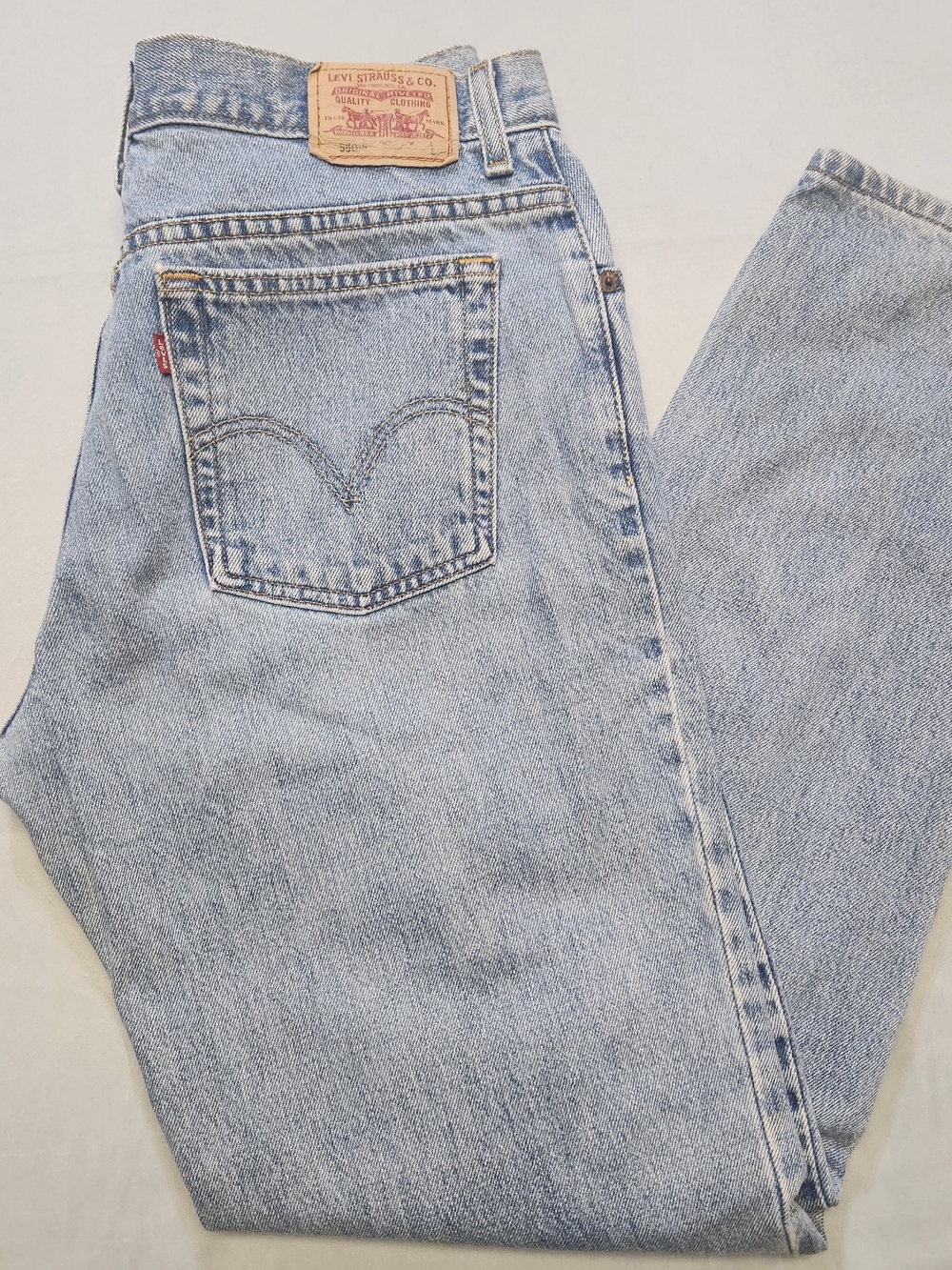 Vintage Levi's 550 Relaxed Tapered Jeans Women's 14L Blue Denim Pants Y2K VTG